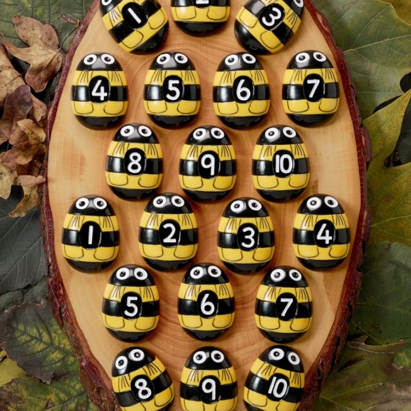 Yellow Door Honey Bee Number Stones